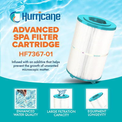 Hurricane Replacement Filter Cartridge for Unicel C-7367 and PDO75-2000, 4 Pack