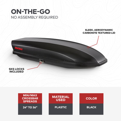 Yakima 16 CuFt Carbonite Cargo Box, Carrier for StreamLine Crossbars (Damaged) - VMInnovations