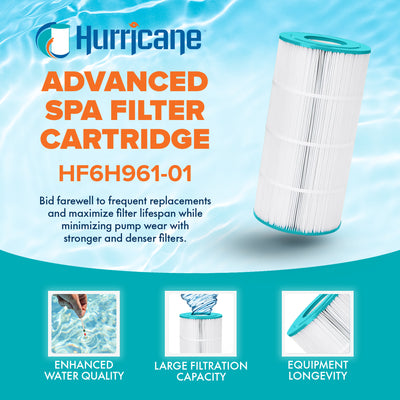 Hurricane Spa Filter Cartridge for PJW60TL-OT-F2S and Unicel 6CH-961, 4 Pack