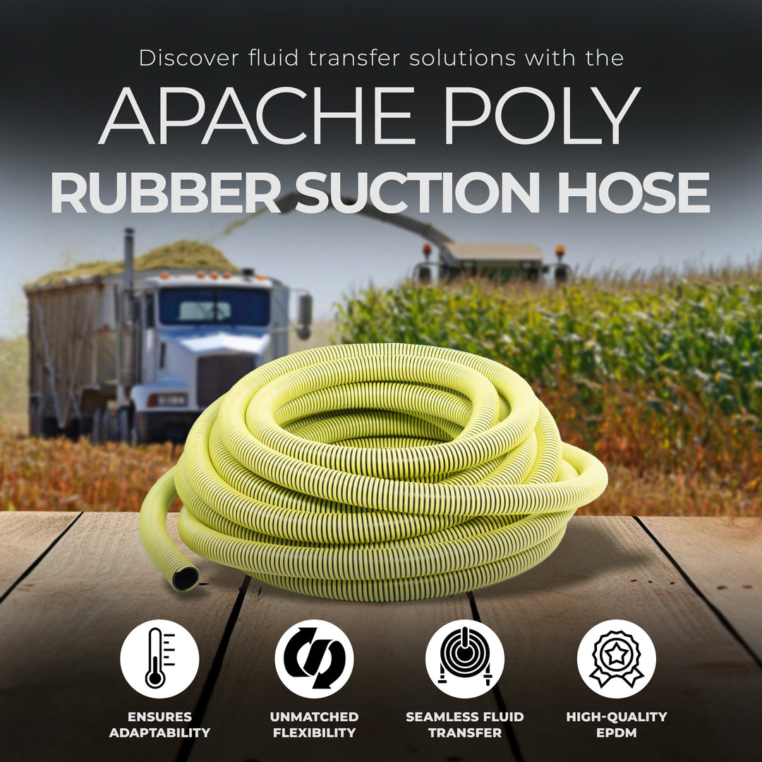 Apache Poly Rubber Fertilizer Solution Suction Hose with Helix Reinforcement