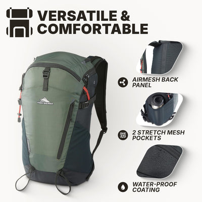 High Sierra Backpack w/Hydration Storage & Hiking Sleeve,Forrest Green(Open Box) - VMInnovations
