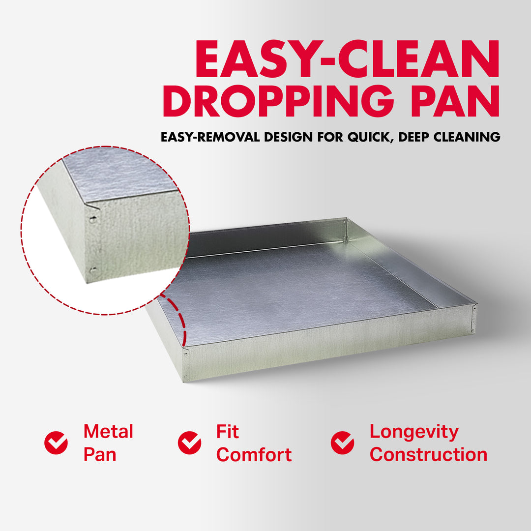 Pet Lodge 30 x 30 x 2.75 Inches Heavy Duty Metal Rabbit Hutch Dropping/Waste Pan - VMInnovations