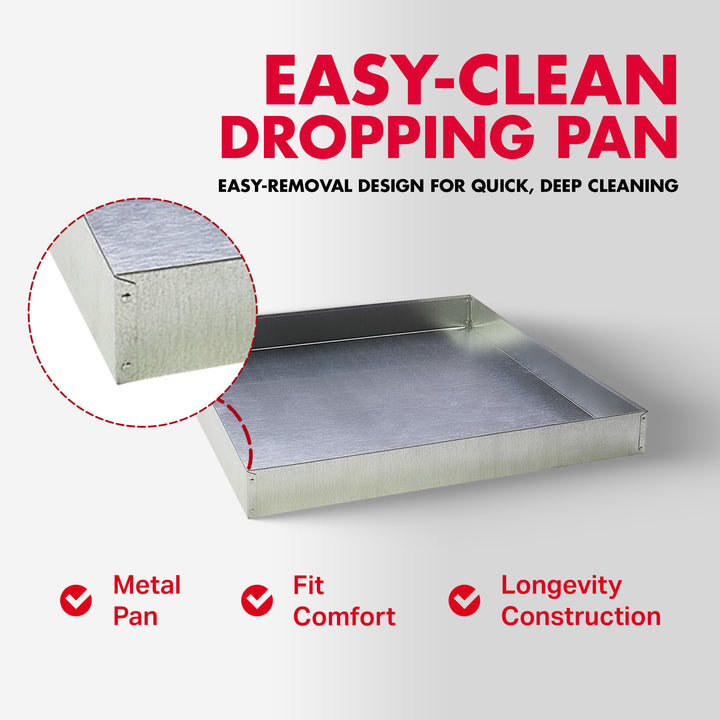 Pet Lodge 30 x 30 x 2.75 Inches Heavy Duty Metal Rabbit Hutch Dropping/Waste Pan - VMInnovations