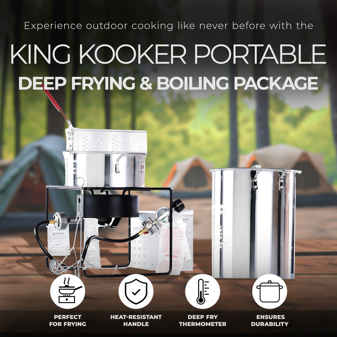 King Kooker Portable 29 Quart Propane Outdoor Deep Frying and Boiling Package - VMInnovations