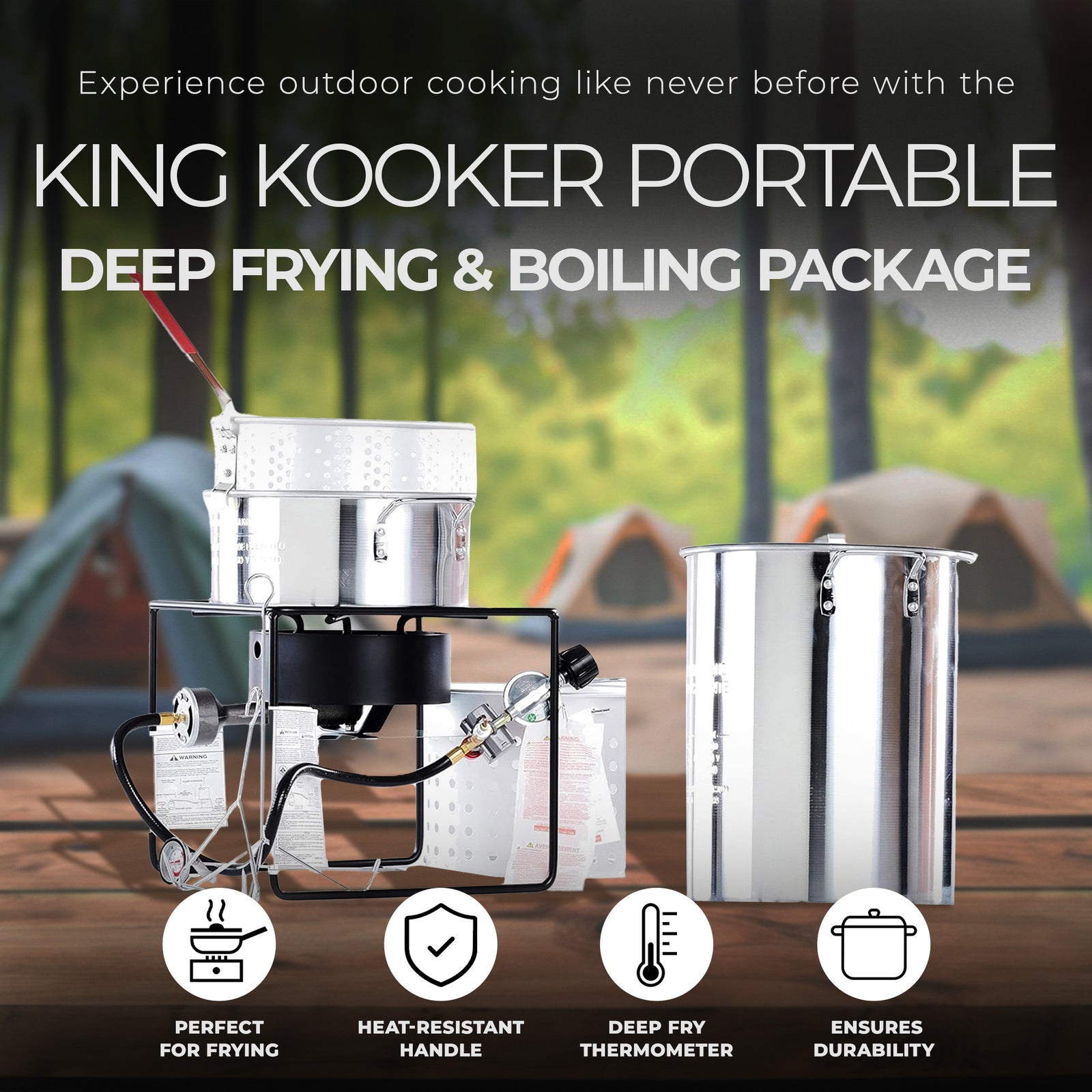 King Kooker Portable 29 Quart Propane Outdoor Deep Frying and Boiling Package - VMInnovations