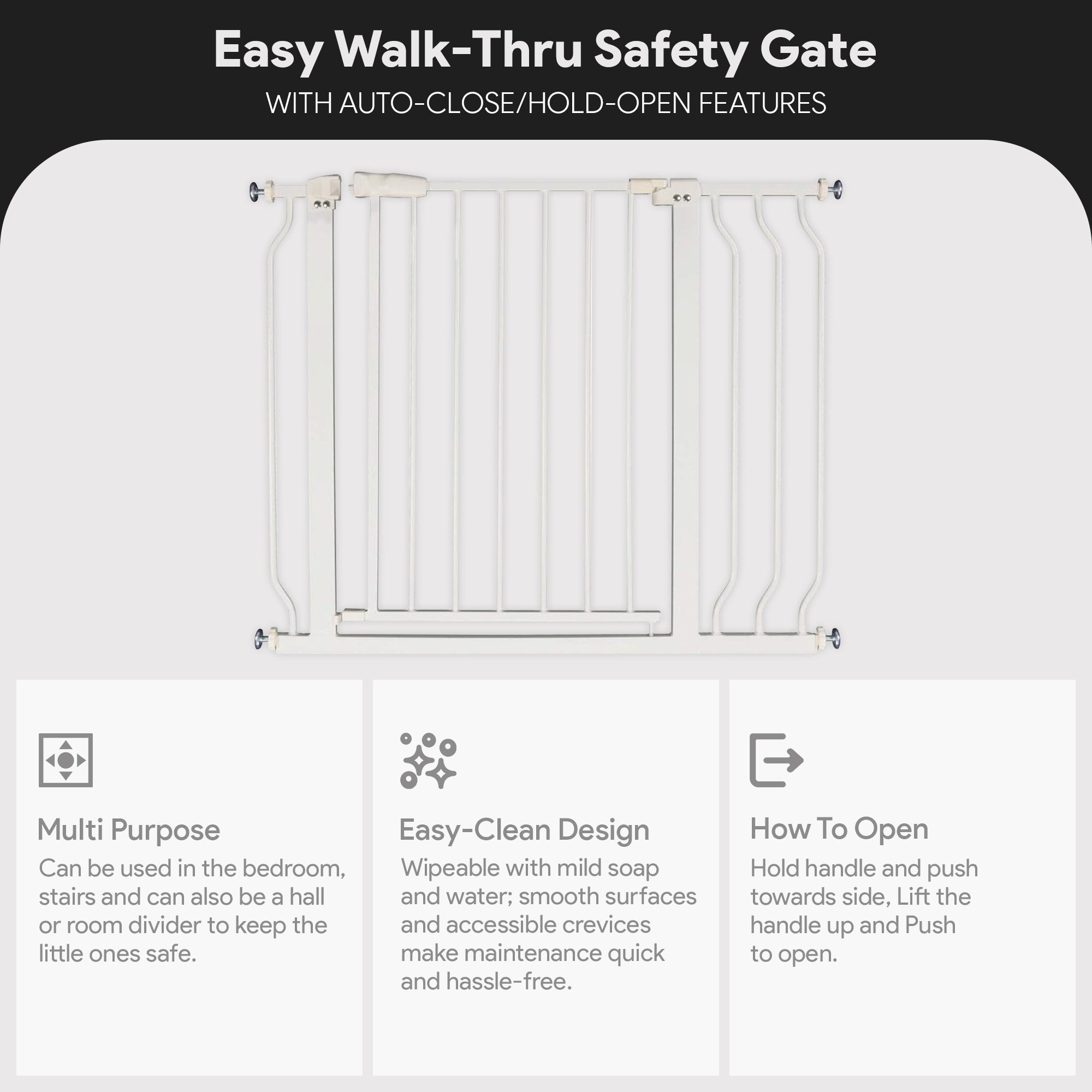 BalanceFrom Walk-Thru Safety Gate for Baby and Pets, 29.1-38.5"W, 30"H(Open Box)