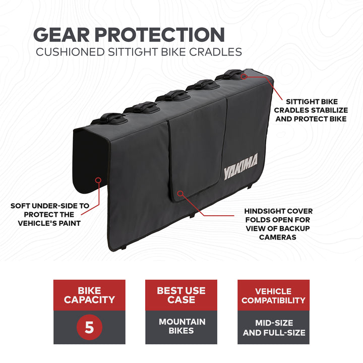 Yakima GateKeeper Truck Bed Tailgate Pad for Transport, Up to 6 Bikes, Black