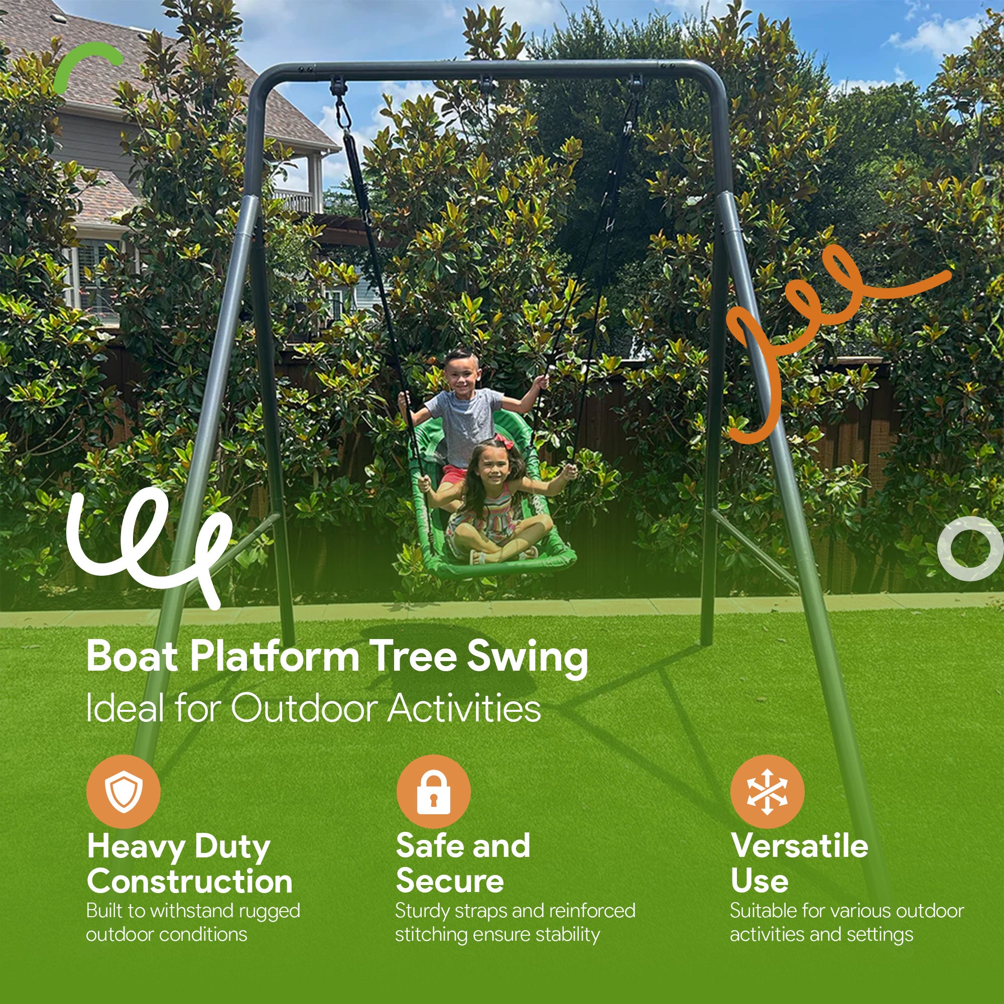 gobaplay Boat Swing, 53"x25" Platform Saucer (Frame Not Included) (Open Box)