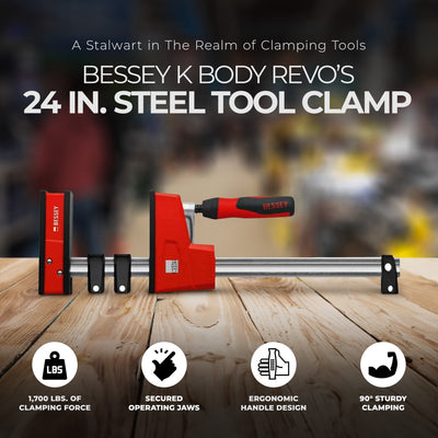 BESSEY K Body Revo 24 Inch Steel Parallel Bar Accessory Tool Clamp Kit, KRE3524