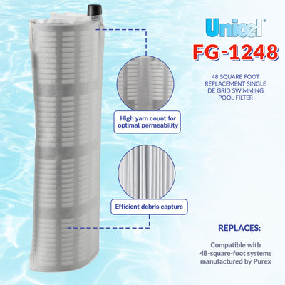 Unicel FG-1248 Pentair Purex Replacement 25.38" x 10.75" DE Filter Grid | Used