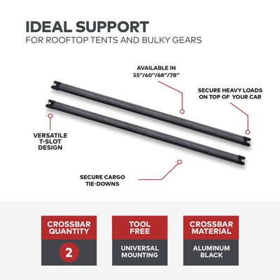 Yakima 78" Aluminum HD Crossbar, Works w/StreamLine Towers,Black(Set of 2)(Used) - VMInnovations