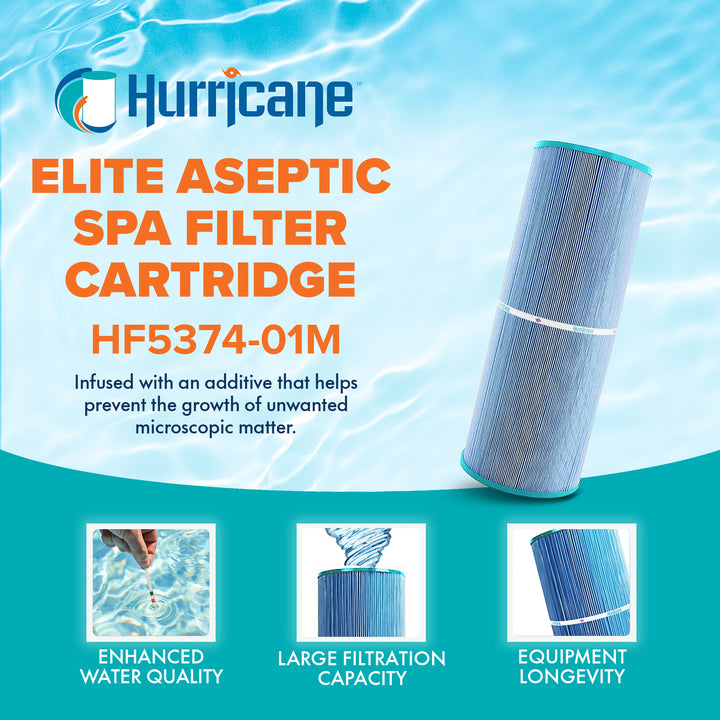 Hurricane 4 Pack HF5374-01M Elite Aseptic Pool Spa Filter Cartridge Replacement