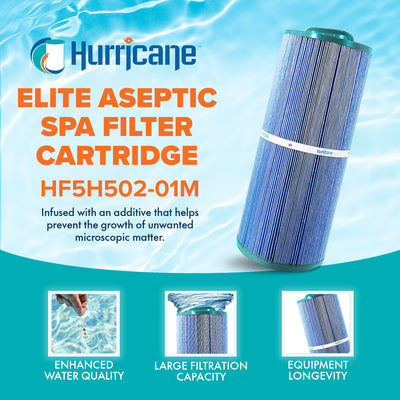 Hurricane Elite Aseptic Spa Filter Cartridge for Pleatco PPM50SC-F2M & Cal Spas