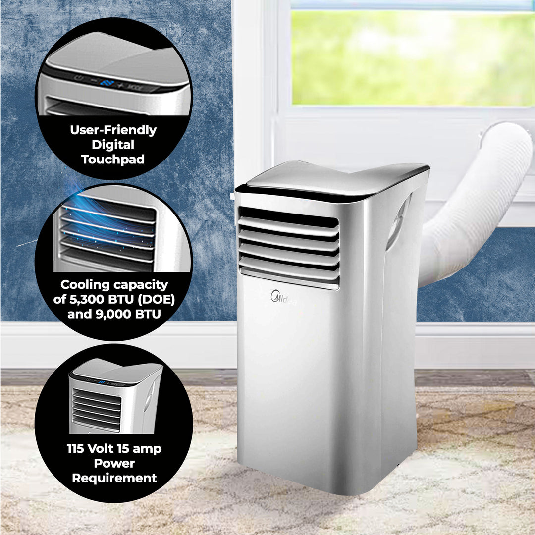 HomePointe S2 Series 5,000 BTU Portable Air Conditioner Home Cooling Fan Unit - VMInnovations