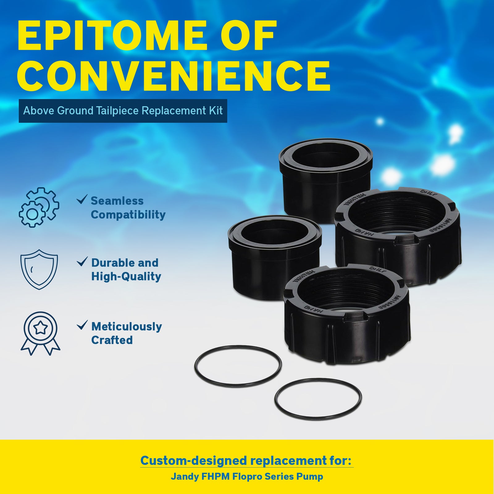 Zodiac Tailpiece Replacement Kit for Jandy FHPM Flopro Series Pump (Open Box) - VMInnovations