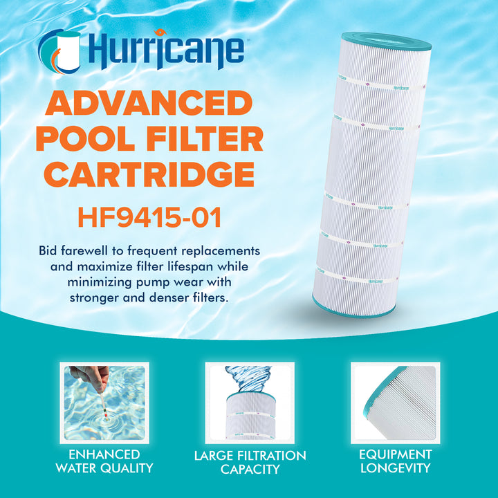 Hurricane 4 Pack HF9415-01 Advanced Pool and Spa Filter Cartridge Replacement