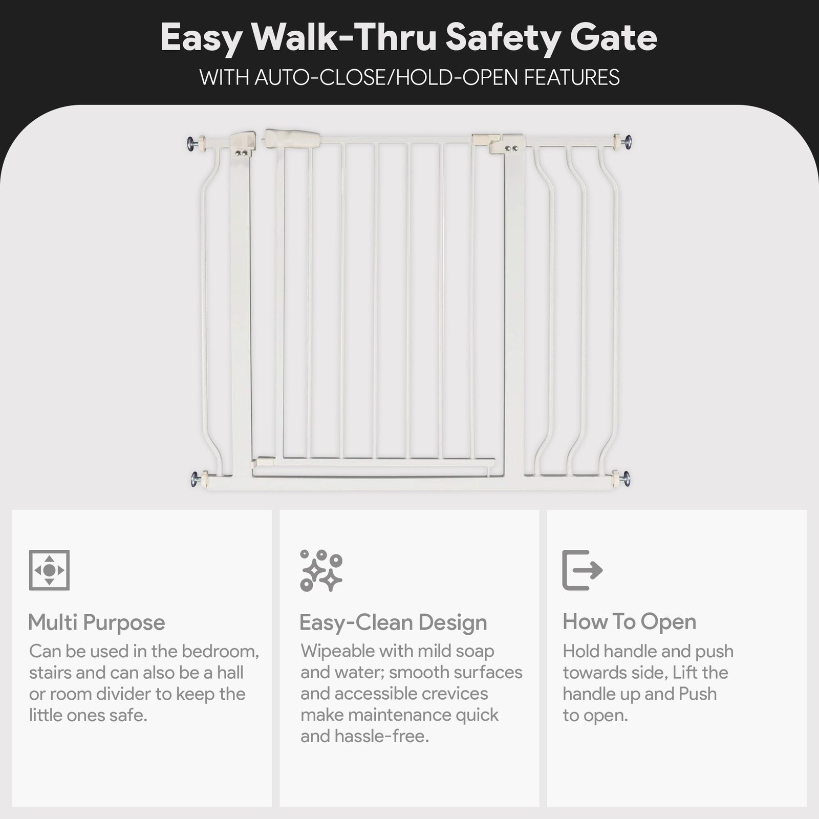 BalanceFrom Walk-Thru Safety Gate for Baby and Pets, 29.1-38.5"W, 30"H (Used) - VMInnovations