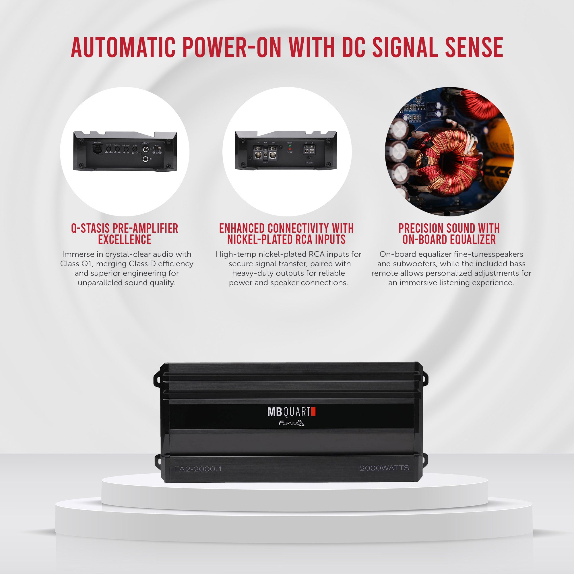 MB Quart Formula 2,000 Watt Mono Car Audio Mobile Amplifier, FA2-2000.1, Black - VMInnovations