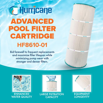 Hurricane 2 Pack HF8610-01 Advanced Pool and Spa Filter Cartridge Replacement