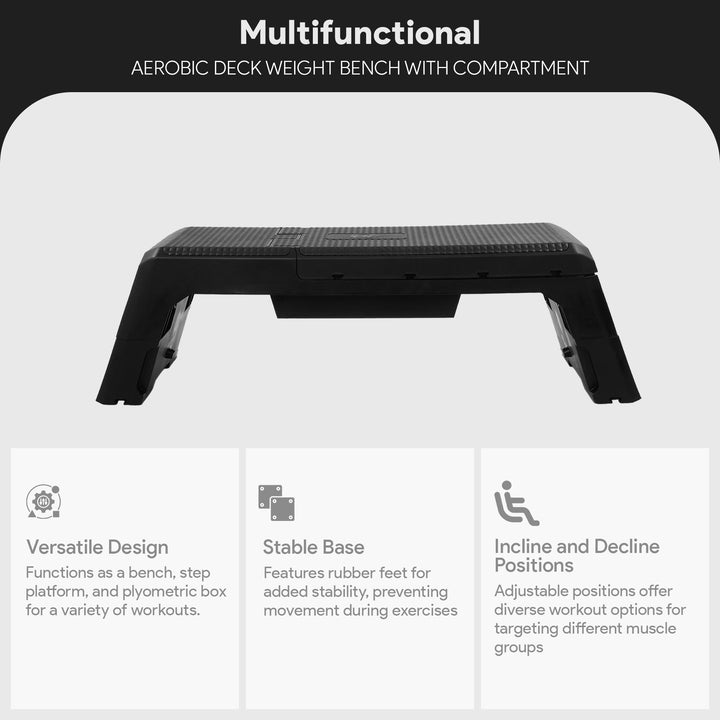 BalanceFrom Multifunctional Aerobic Deck Weight Bench with Compartment(Open Box)