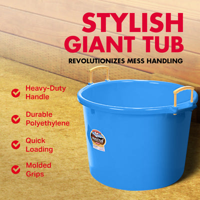 Little Giant 70 Quart Durable and Versatile Utility Muck Tub w/Handles, Berry - VMInnovations