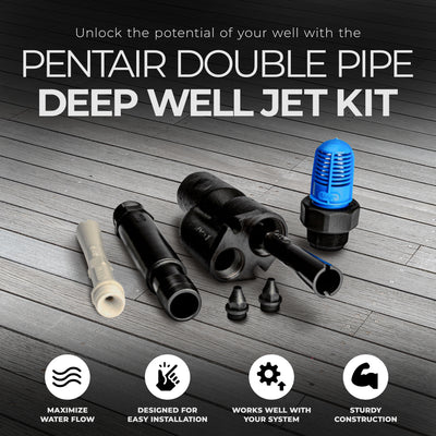 Pentair Double Pipe Deep Well Jet Kit, Efficient Pumping System in 100 ft. Water - VMInnovations