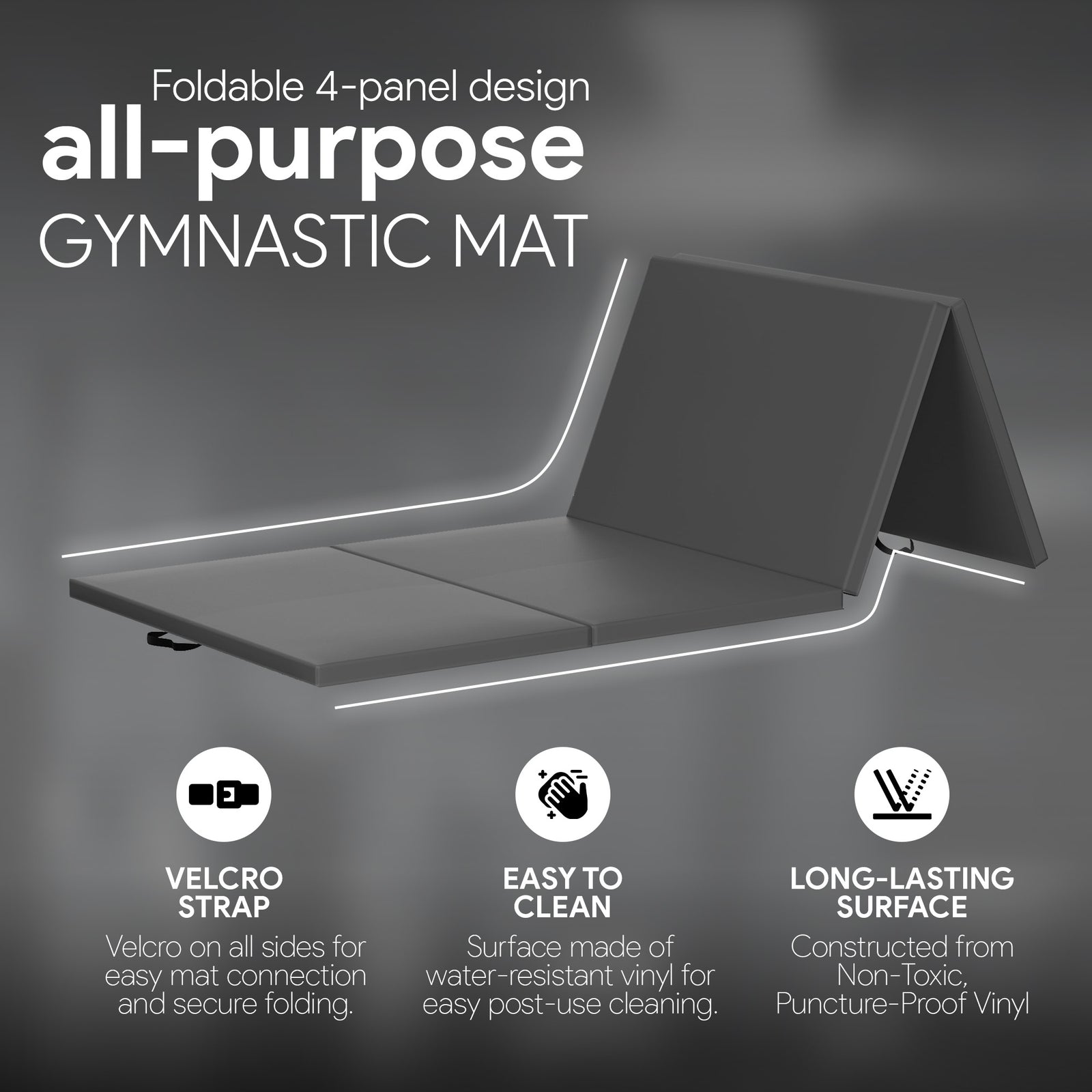 BalanceFrom 120"x48" All Purpose Gymnastics Mat for Yoga & Aerobics (Open Box) - VMInnovations