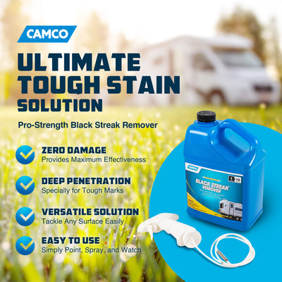 Camco 1 Gallon Pro Strength Black Streak Remover Formula with Sprayer and Nozzle - VMInnovations
