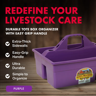 Little Giant Plastic Box Organizer w/2 Compartments & Handle, Purple (Open Box) - VMInnovations