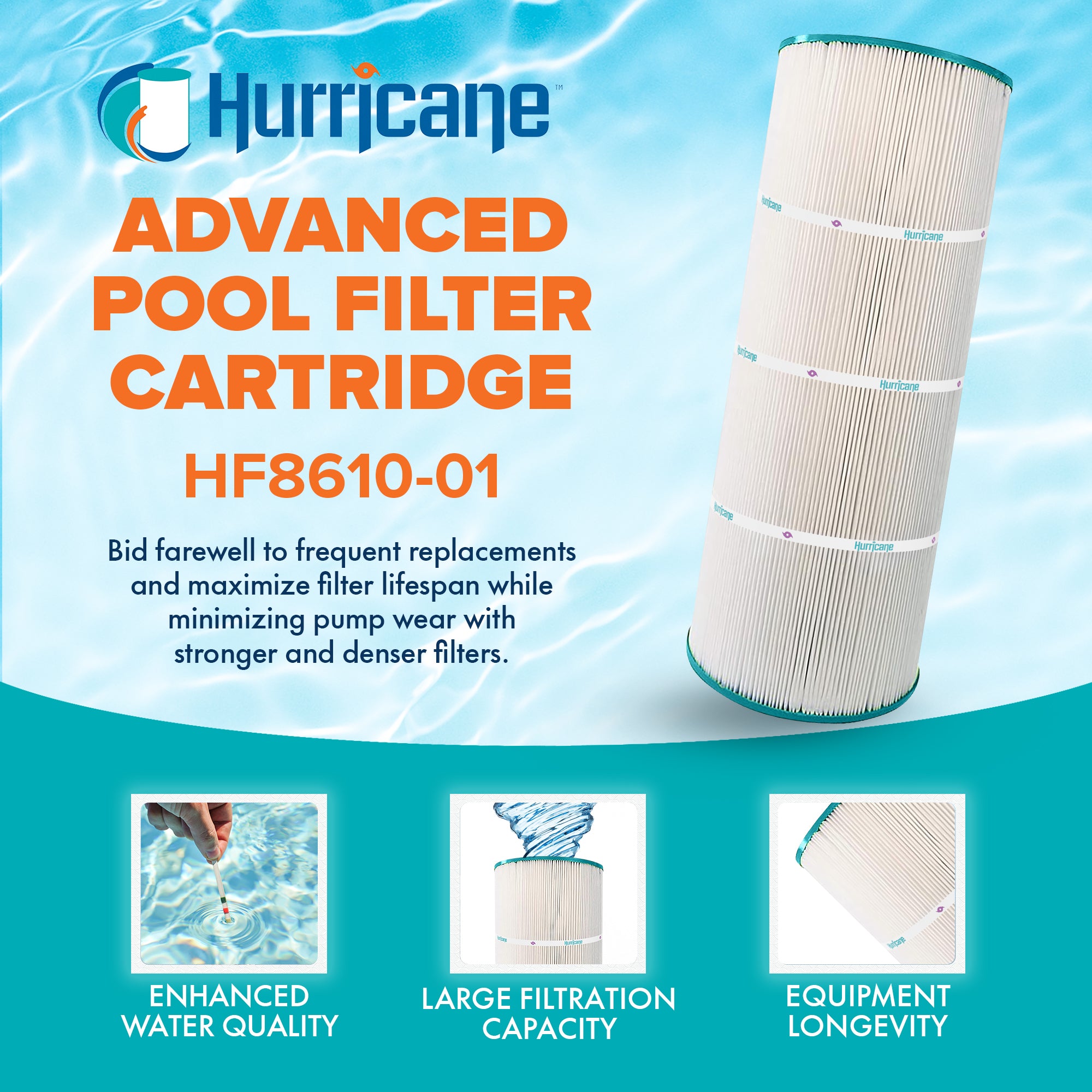 Hurricane Advanced Spa Filter for Pleatco PA100 and Unicel C-8610 (Open Box) - VMInnovations