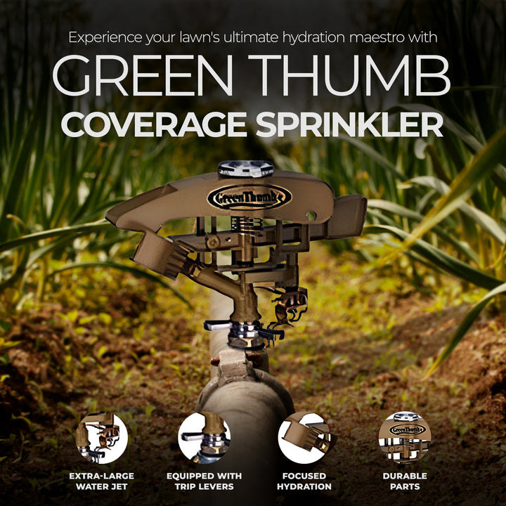 Green Thumb 8,500 Square Feet 106 Ft Diameter Coverage Solid Metal Sprinkler