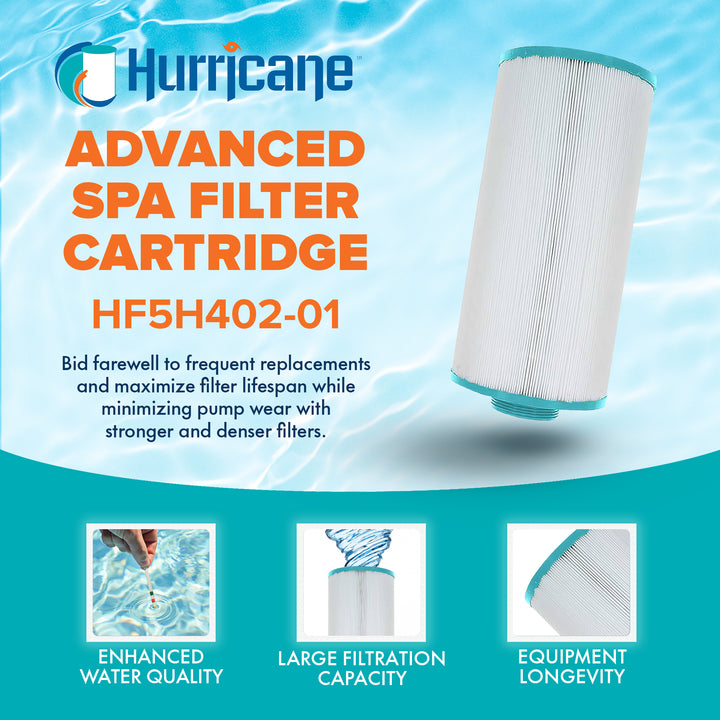 Hurricane 4 Pack HF5H402-01 Advanced Pool and Spa Filter Cartridge Replacement