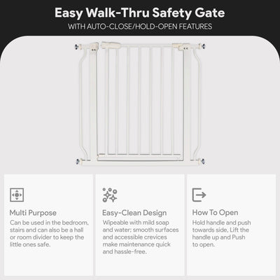 BalanceFrom Walk-Thru Safety Gate for Baby and Pets, White (Open Box)