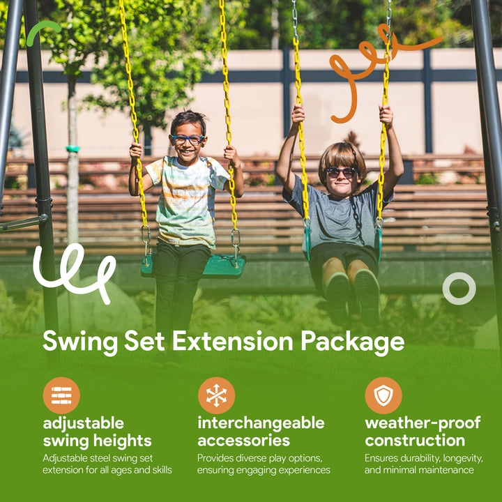 gobaplay 6' Adventure Kids Swing Set Frame Extension w/ Swings (Extension Only)