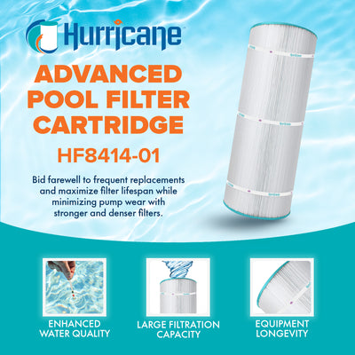 Hurricane 3 Pack HF8414-01 Advanced Pool and Spa Filter Cartridge Replacement
