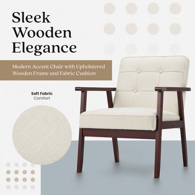JOMEED Accent Chair w/Upholstered Wooden Frame and Fabric Cushion (Open Box) - VMInnovations