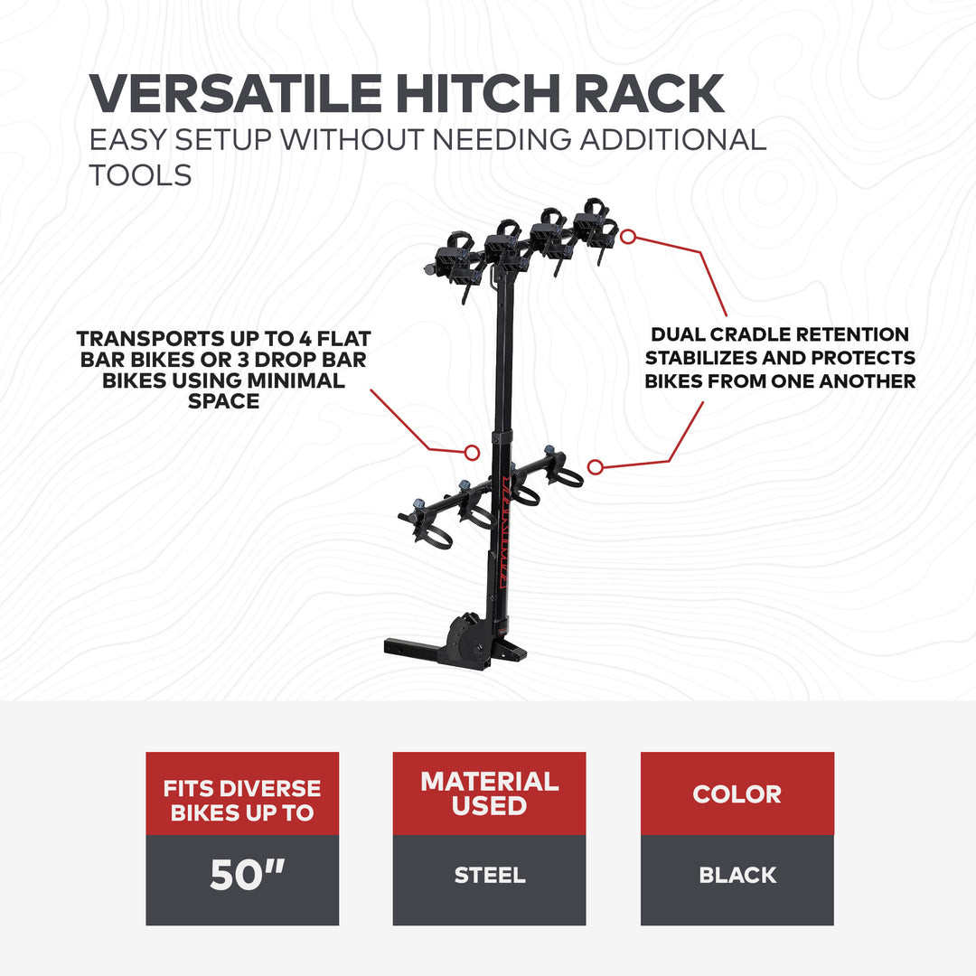 Yakima HangTight 4 Vertical Hanging Hitch Bike Rack for 2 Inch Hitch Receivers