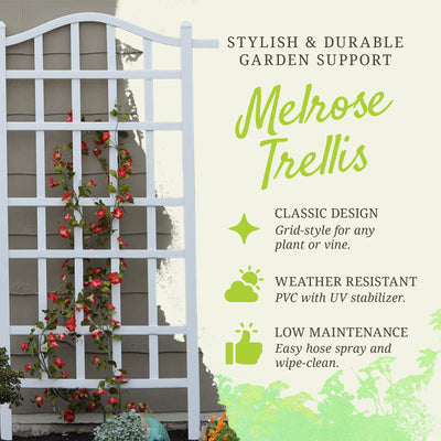 Dura-Trel Durable Gardening Vinyl 35 x 75 Inches Melrose Trellis White(Open Box)