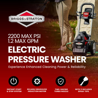 Briggs & Stratton 2200 Max PSI/1.2 Max Pressure Washer w/25 ft Hose (Open Box) - VMInnovations