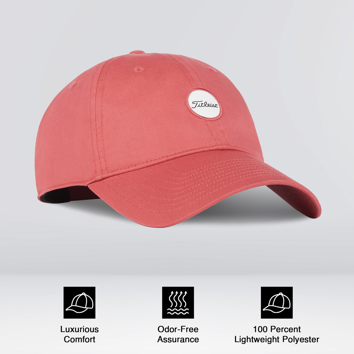 Titleist Montauk Lightweight Adjustable Style Cap for Golfers, Island Red/White