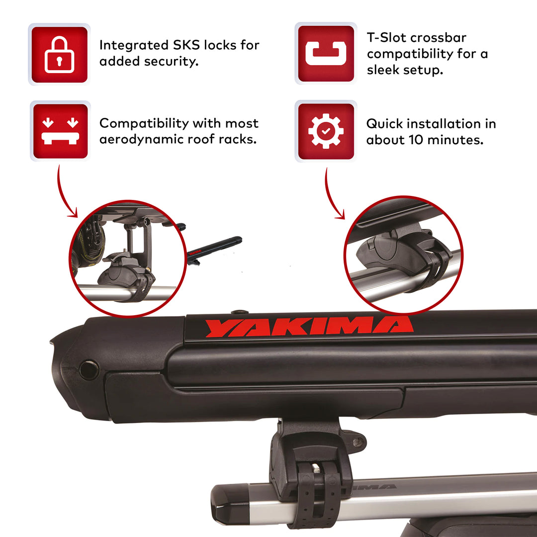 YAKIMA FatCat EVO 4 Skis/2 Snowboards Roof Rack, Fits T-Slot Crossbars(Open Box)