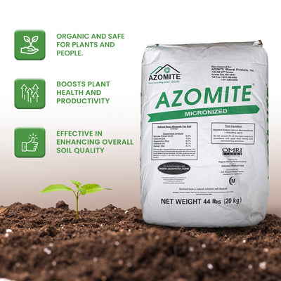 Azomite 44 lbs Micronized Organic Trace Mineral Soil Additive Fertilizer Powder