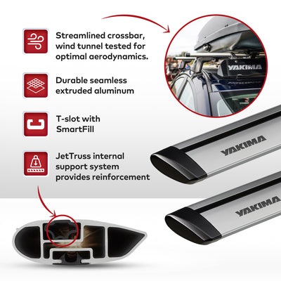 Yakima 70" JetStreamRoof Rack Crossbars, Compatible w/StreamLine Towers (Used)