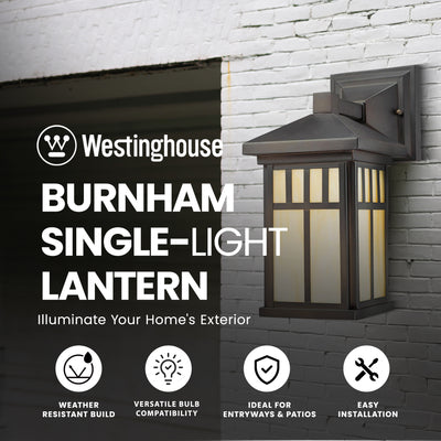 Westinghouse Burnham Light Exterior Wall Mount Lantern & Honey Glass (Open Box) - VMInnovations