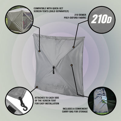 CLAM Quick-Set Screen Hub Tent Wind & Sun Panels, Accessory Only, Gray (3 pack) (For Parts)