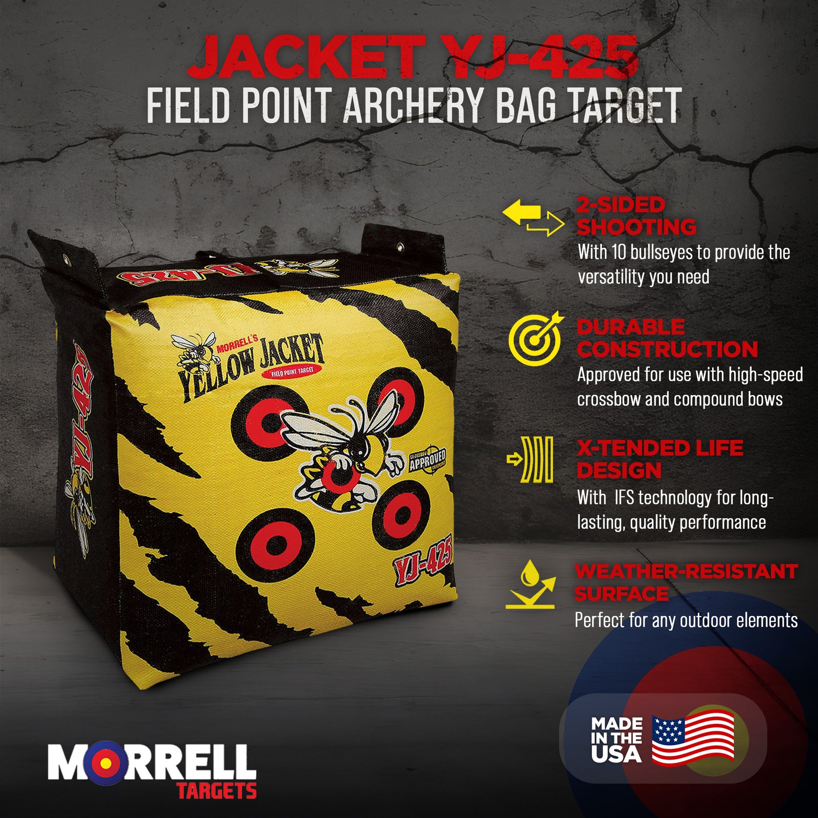 Morrell Yellow Jacket Outdoor Portable Field Point Archery Bag Target (2 Pack) - VMInnovations