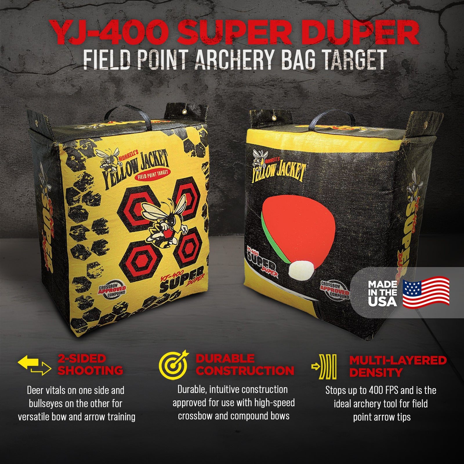 Morrell Yellow Jacket Super Duper Adult Field Point Archery Bag Target(Open Box) - VMInnovations