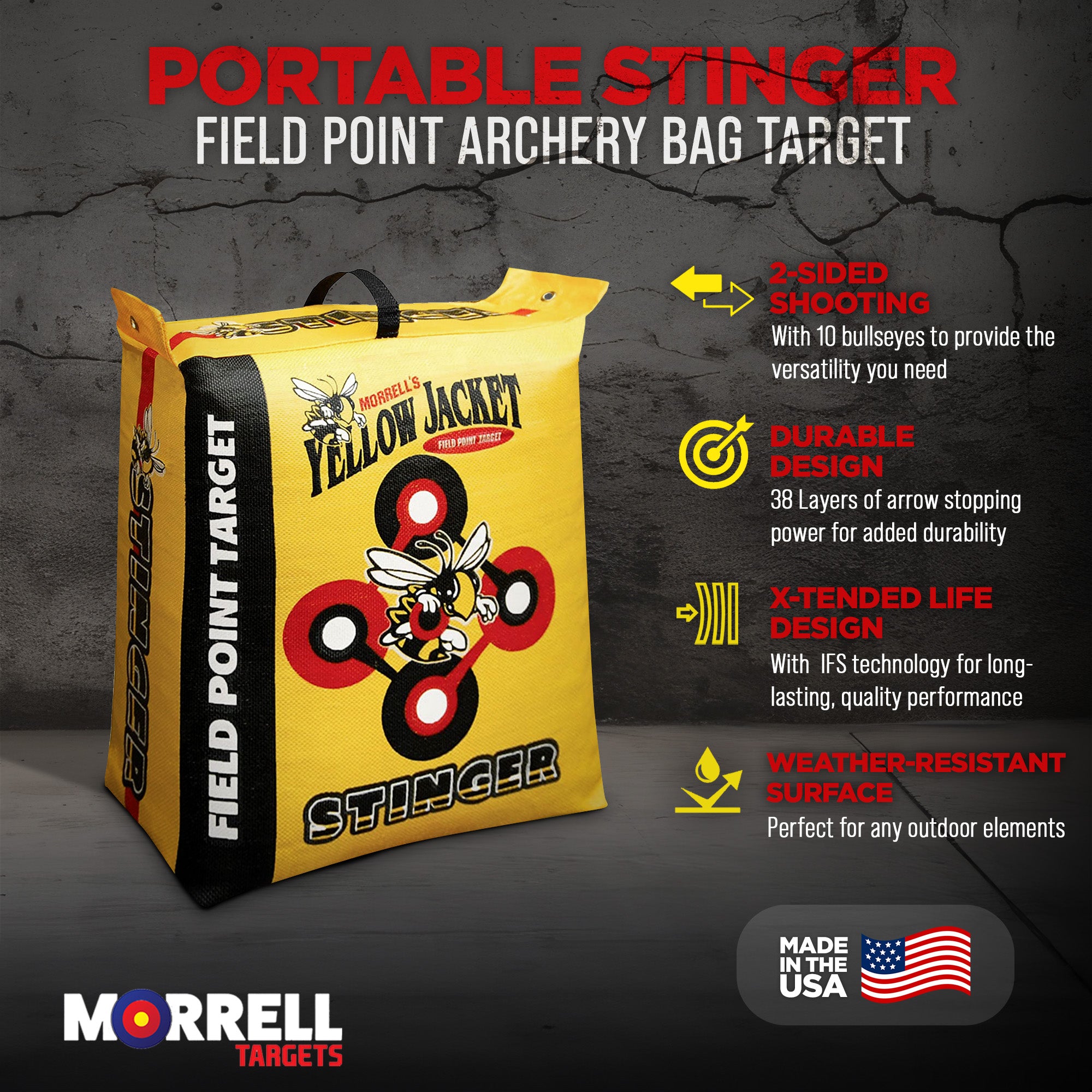 Morrell Yellow Jacket 19lb Archery Bag Target and HME Products 30in Target Stand