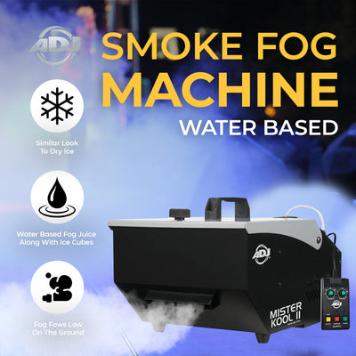 American DJ Mister Kool II Low Lying Water Based Smoke Fog Machine  (2 Pack) - VMInnovations