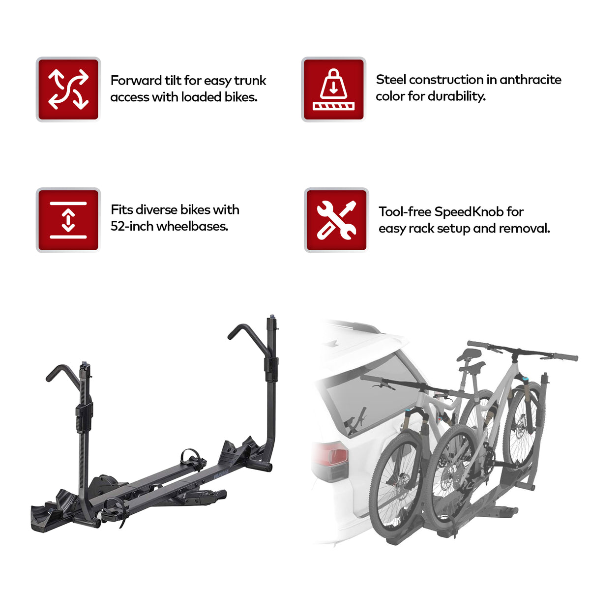 Yakima StageTwo Premium 4 Bike Hitch Bike Rack Compatible w/52" Wheelbases(Used) - VMInnovations